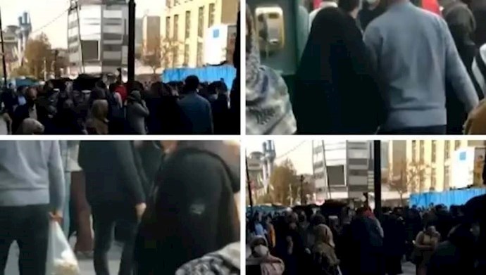 اعتداء رجال البلدية القمعيين على باعة متجولين في طهران