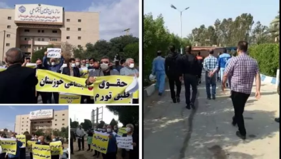تجمعات احتجاجية للمتقاعدين في الأهواز وموظفي شركة فارابي للبتروكيماويات