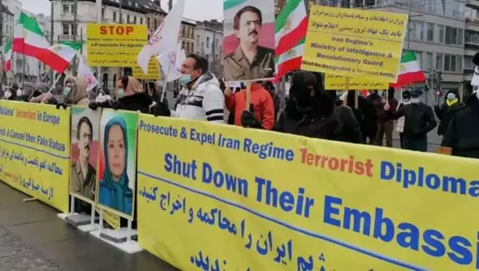تظاهرات إيرانيين في بلجيكا تزامنا مع رابع جلسة لمحكمة الاستئناف في انتويرب