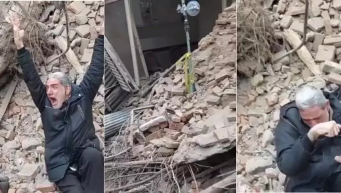 جلاوزة خامنئي يهدمون متجر الرجل العجوز في مدينة مراغة