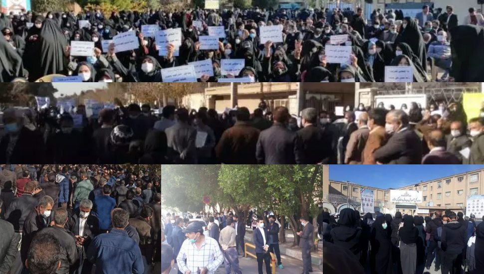 مظاهرة حاشدة للمعملمين في طهران في اليوم الثالث لاحتجاجات المعلمين في عموم إيران – الاثنين 13 ديسمبر