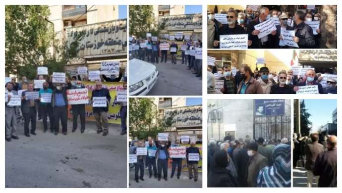 وقفات احتجاجية لمتقاعدين في الأهواز ورشت وأصفهان وكرمانشاه