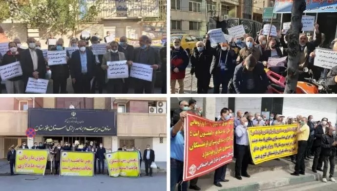 احتجاجات المتقاعدين في طهران وأصفهان والأهواز ورشت ومشهد