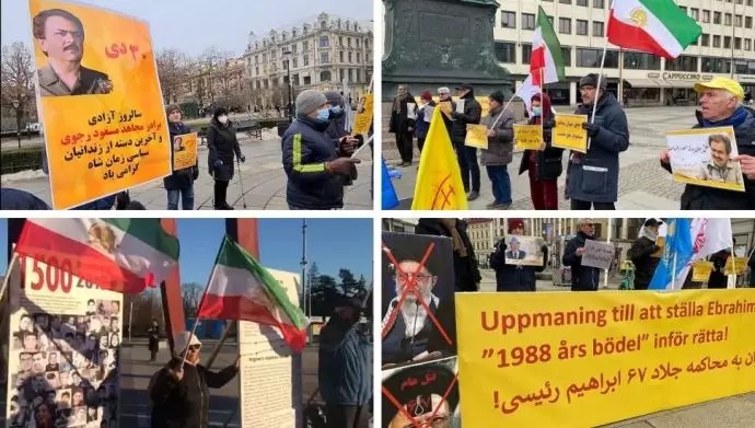 الإيرانيون في السويد والنرويج وسويسرا يطالبون بمحاكمة خامنئي ورئيسي