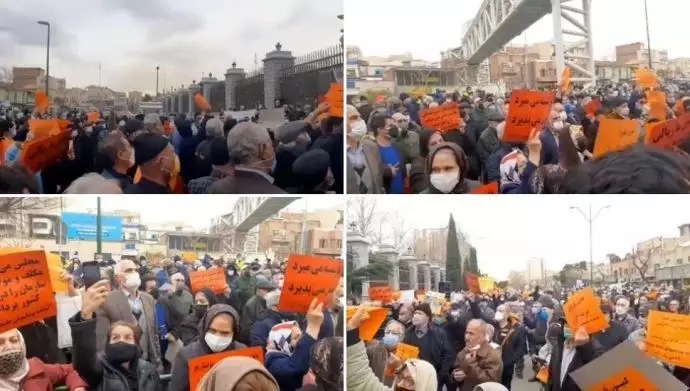 تجمع احتجاجي واسع للمتقاعدين أمام مجلس شورى النظام
