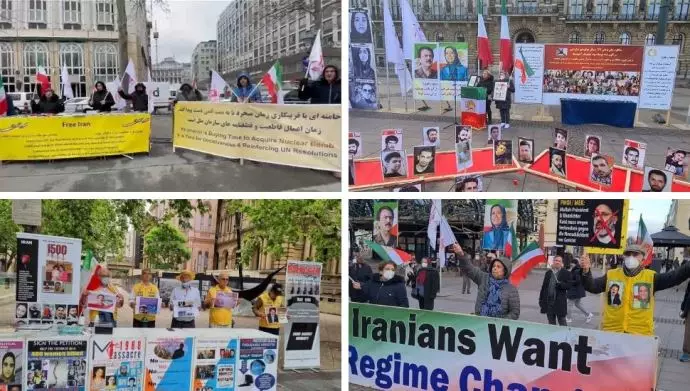 مظاهرات الإيرانيين في فيينا وهامبورغ وسيدني والمطالبة بمحاكمة خامنئي ورئيسي