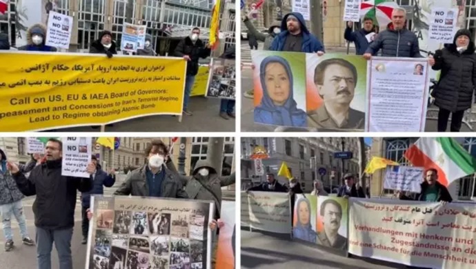 احتجاجات الإيرانيين في فيينا تزامنا مع المحادثات النووية