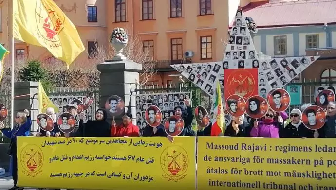 إيرانيون في ستوكهولم يطالبون بمحاكمة خامنئي ورئيسي بتهمة الإبادة الجماعية والجرائم ضد الإنسانية