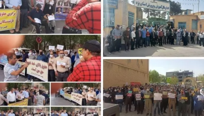 الاحتجاجات الحاشدة للمعلمين في عموم إيران : "يجب إطلاق سراح المعلم المسجون"