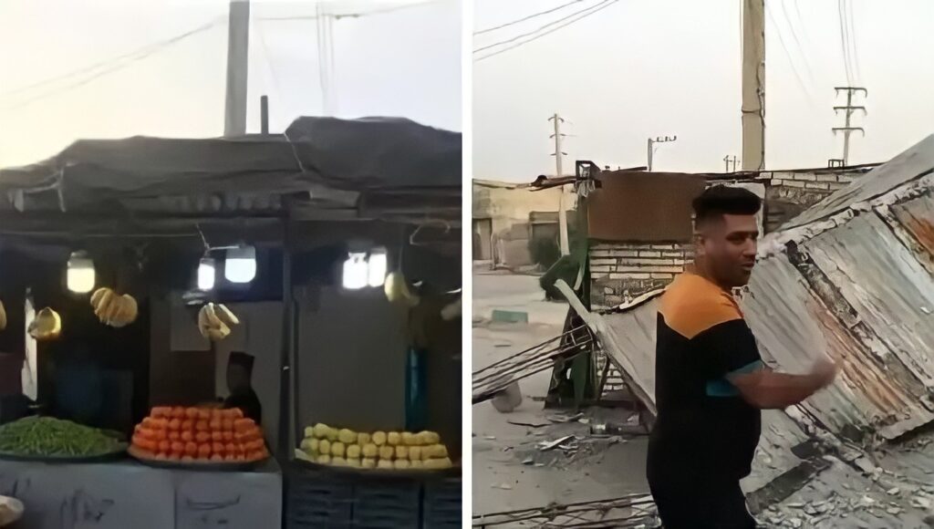 تدمير محل فواكه لمواطن عربي في الأهواز