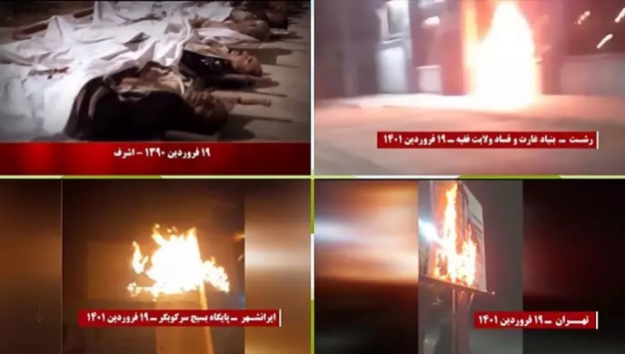 حرق صور لخميني وخامنئي وقاسم سليماني في 13 مدينة في إيران