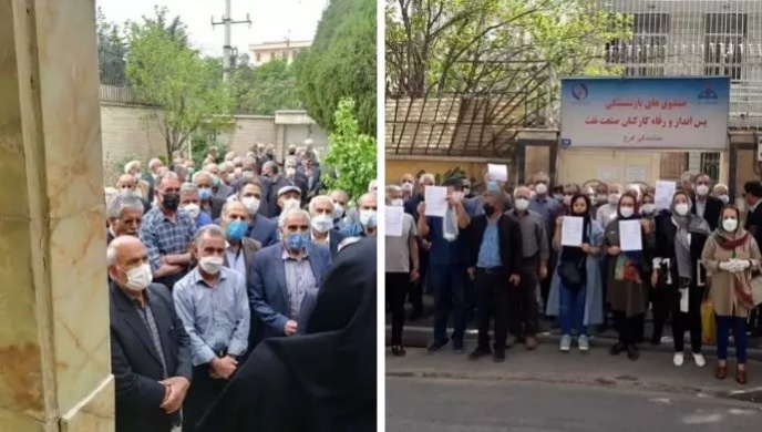 وقفات احتجاجية لمتقاعدي صناعة النفط في ثلاث محافظات إيرانية