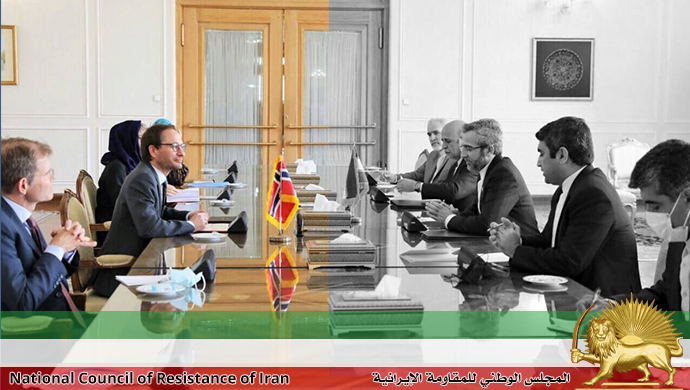 زيارة نائب وزير الخارجية للفاشية الدينية الحاكمة لإيران إلى النرويج ولقاء وزيرة الخارجية تشجيع الانتهاكات الصارخة لحقوق الإنسان، وتصدير الإرهاب والتحريض، والحصول على القنبلة الذري