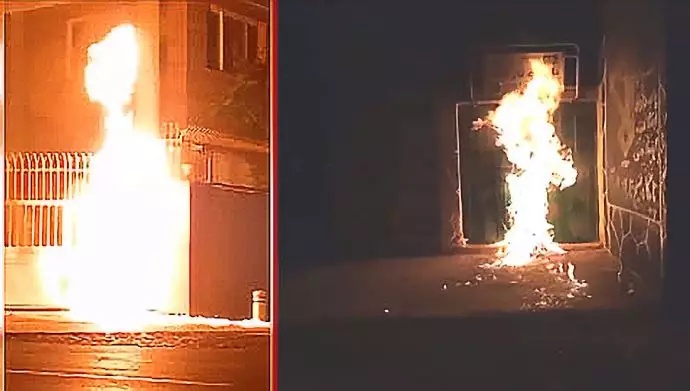 حرق مراكز القمع في مدن إيران تضامنا مع المواطنين المكلومين في آبادان