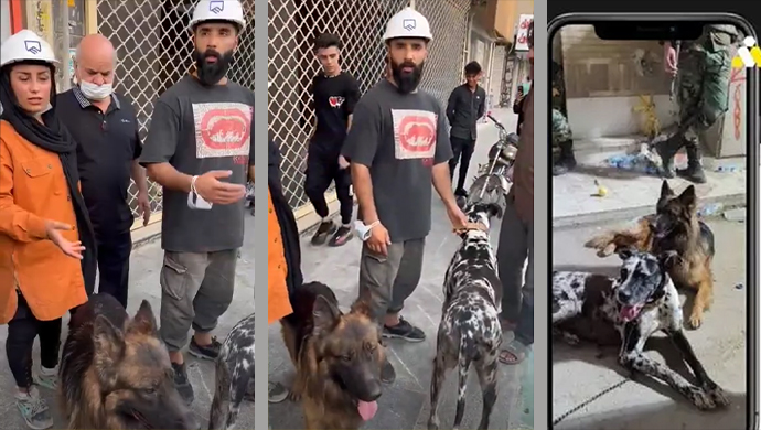 أهالي آبادان: شرف كلاب الإنقاذ أكثر من الملالي