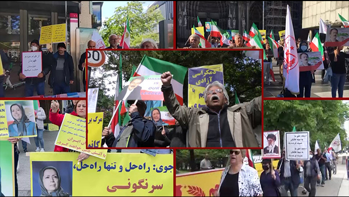 الإيرانيون الأحرار في الخارج يتظاهرون لدعم الانتفاضة الشعبية في إيران