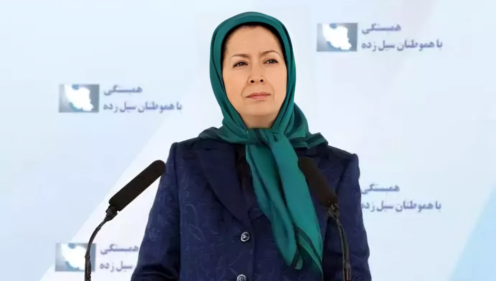 السيدة مريم رجوي تحذر من استغلال الفيضانات في قمع المجتمع