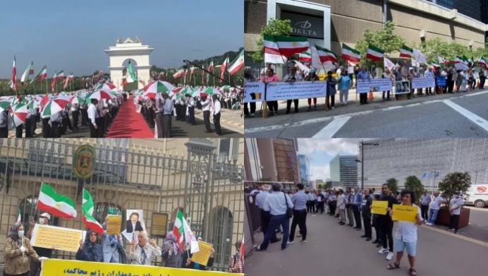 مظاهرات الإيرانيين في أوتاوا وبروكسل وباريس وأشرف 3 متزامنا مع اجتماع البرلمان البلجيكي