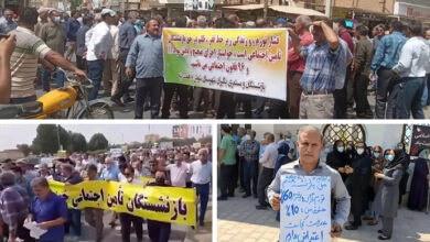 مظاهرات المتقاعدين ضد نظام الملالي في المدن الإيرانية