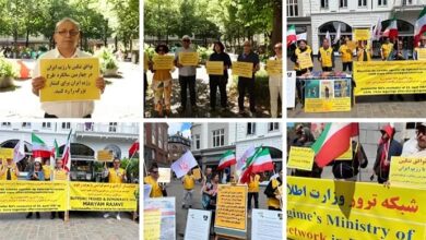 مظاهرات الإيرانيين في لندن وغوتنبرغ وأتلانتا وأوسلو وميونيخ وبرلين ضد مشروع القانون المخزي لنقل الإرهابيين إلى نظام الملالي