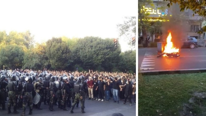 مظاهرات  حاشدة في طهران والمدن الكبرى في إيران بشعار الموت لخامنئي والاشتباك مع قوات الامن