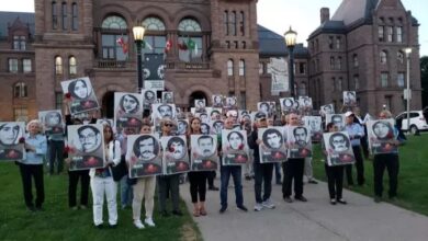 تظاهرة الإيرانيين في تورنتو والمطالبة بمحاكمة إبراهيم رئيسي