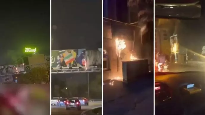 إضرام النار في قواعد للباسيج والرموز الحكومية في طهران وعدة مدن إيرانية