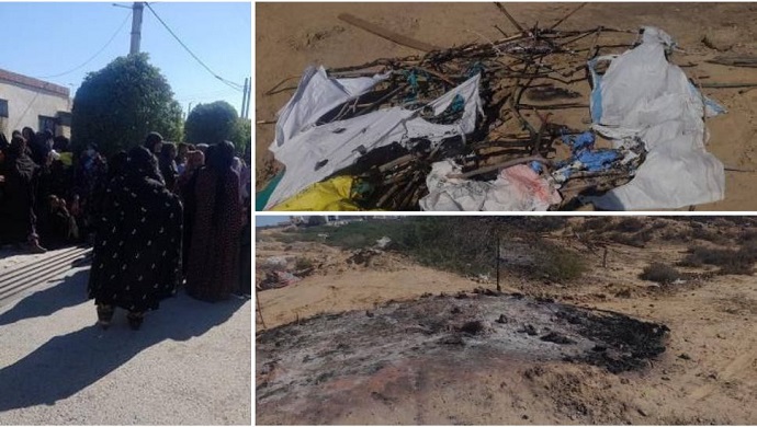 إيران - هدم منازل المواطنين وحرقها وضرب الاهالي من قبل القوات القمعية