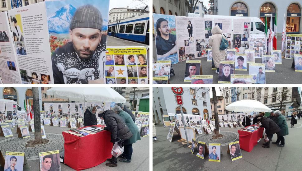 معرض شهداء الانتفاضة الإيرانية في زيورخ - سويسرا يوم 17 يناير