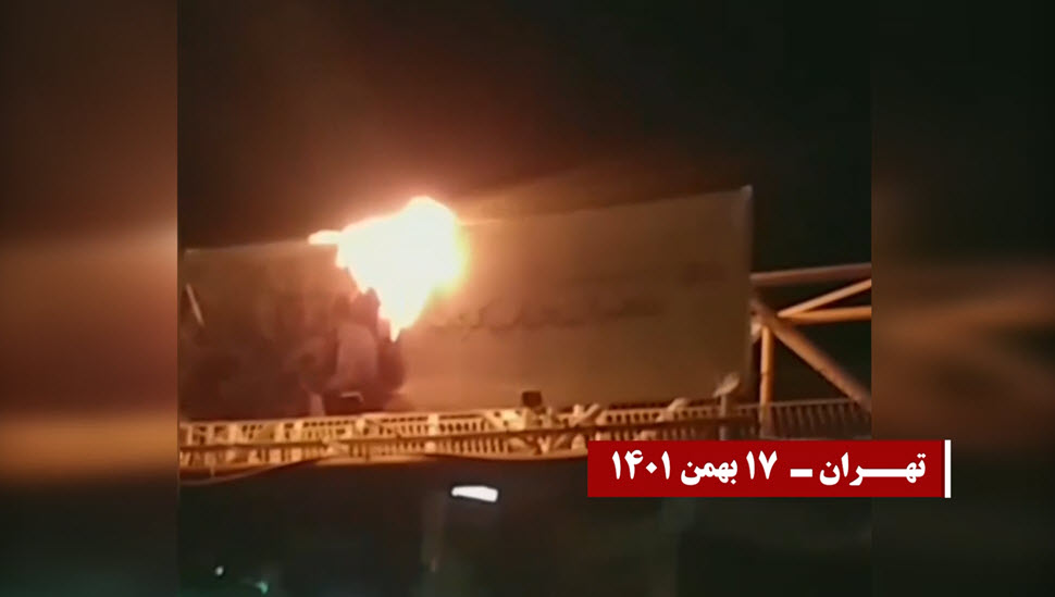 احراق لوحات دعائية للملالي فی مدن إيران – الاثنين 6 فبراير