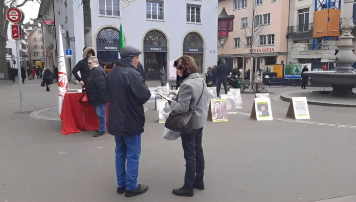 زيورخ، سويسرا - معرض شهداء الانتفاضة الوطنية الإيرانية