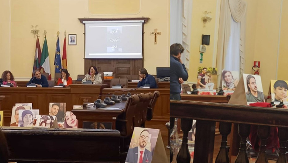 عقد اجتماع صوت الثورة الإيرانية في مكتب المجلس البلدي لمدينة سولمونا بإيطاليا
