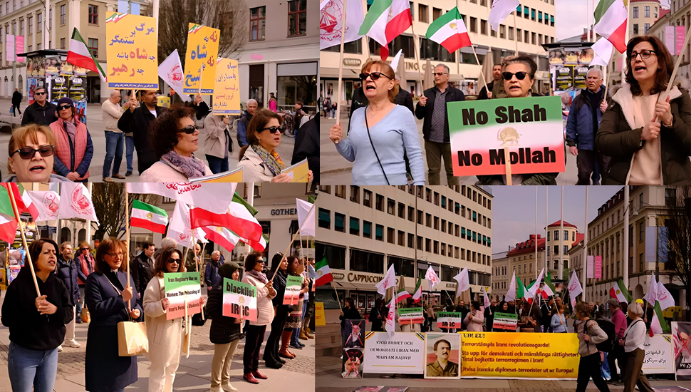 أوتوبوري السويد - مظاهرة من قبل أنصار منظمة مجاهدي خلق الإيرانية لدعم الانتفاضة الوطنية والتضامن معها