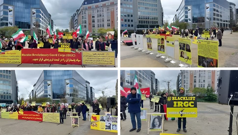 بروكسل - مظاهرات الإيرانيين بالتزامن مع اجتماع وزراء الاتحاد الأوروبي