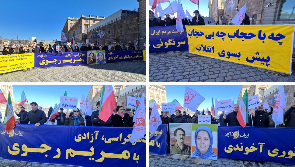 ستوكهولم – مظاهرة أمام البرلمان السويدي للتضامن مع الشهداء والانتفاضة الوطنية الإيرانية