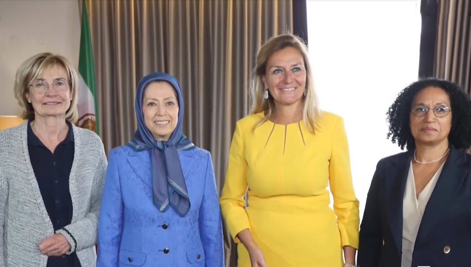 لقاء وحوار السيدة مريم رجوي مع وفد من البرلمانيات من بلجيكا
