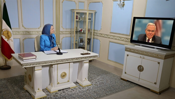 مريم رجوي تلتقي وتجري محادثات مع السناتور روبرت مينينديز، رئيس لجنة العلاقات الخارجية بمجلس الشيوخ الأمريكي 