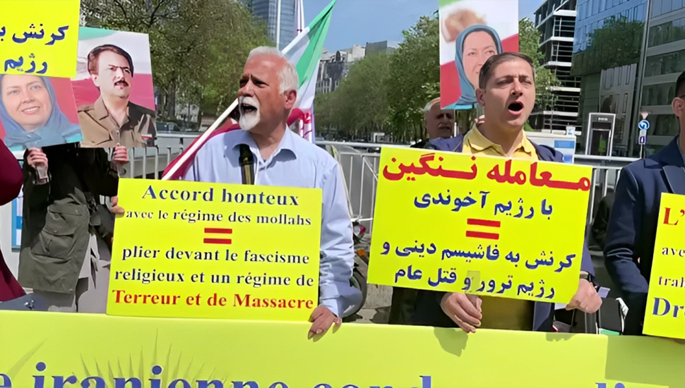 بروكسل - لاهاي - مظاهرات إيرانيين احتجاجاً على إطلاق سراح الدبلوماسي الإرهابي لنظام الملالي