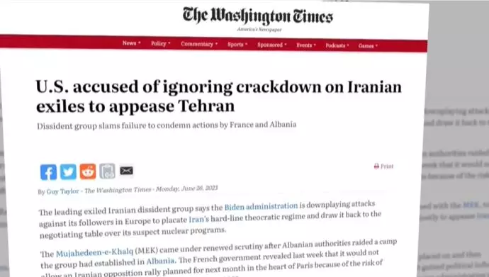 واشنطن تايمز الهجوم على مجاهدي خلق الإيرانية أثار غضب المشرعين الأمريكيين البارزين