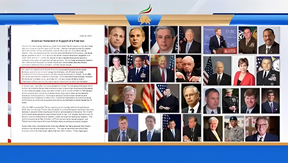 بيان أمريكا لدعم إيران الحرة - تقديم بيان موقع من 28 مسؤولا حكوميا وعسكريا أمريكيا سابقا للسيدة مريم رجوي