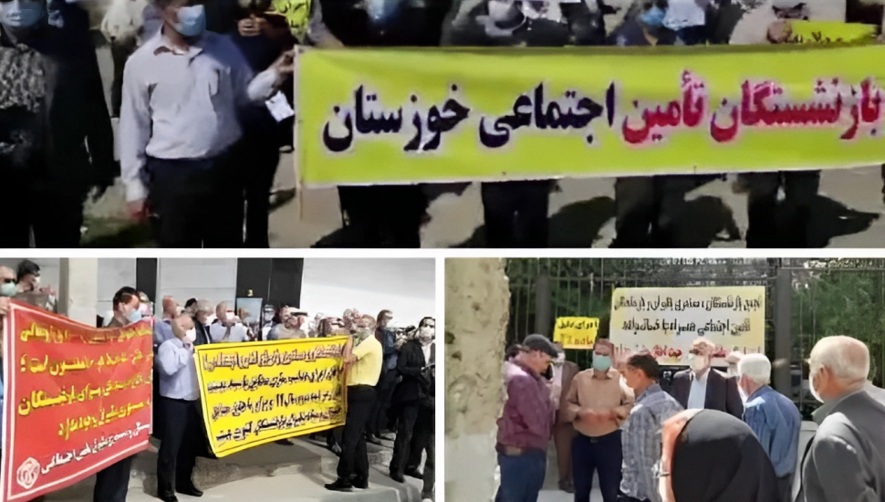 وقفات احتجاجية لمتقاعدي الضمان الاجتماعي في كرمانشاه وشوش وشوشتر وكرخه ورشت وهفت تبه و طهران