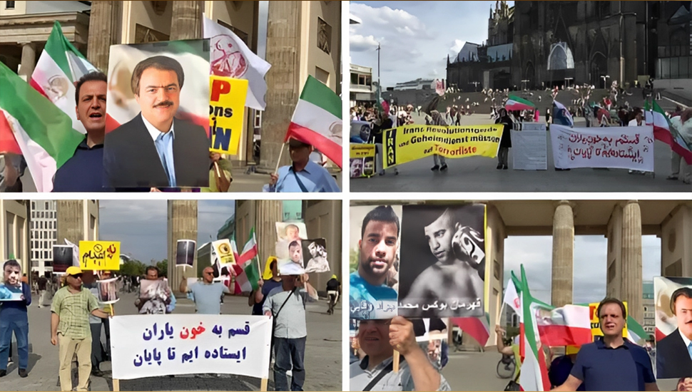 مظاهرات الإيرانيين في برلين وكولونيا بألمانيا بشعار الديمقراطية والحرية مع مريم رجوي