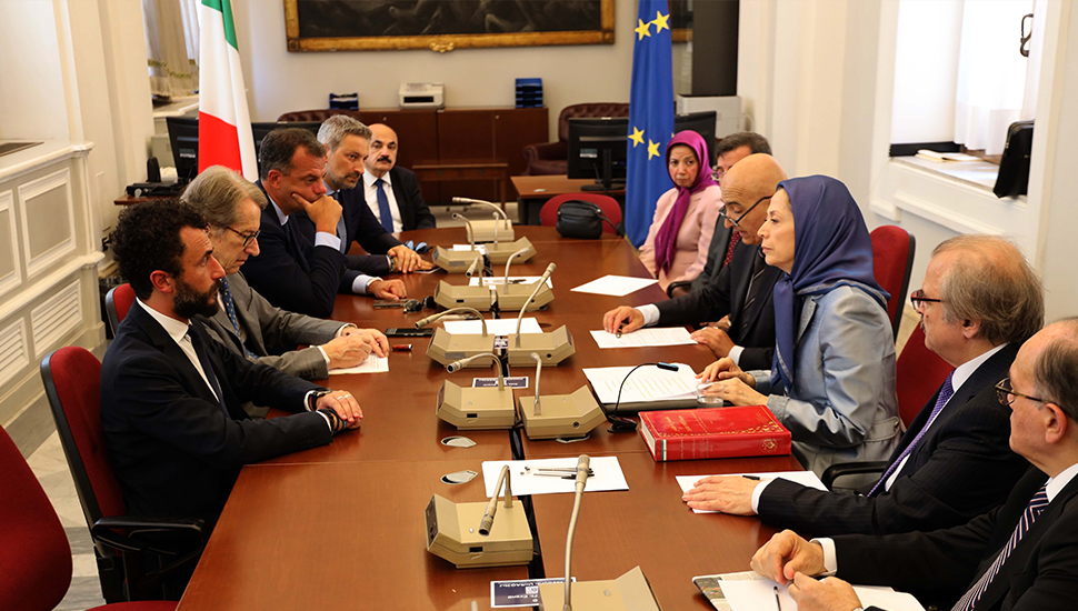 تقرير بالصور - السيدة مريم رجوي في البرلمان الإيطالي ولقاءاتها مع سياسيين وبرلمانيين إيطاليين
