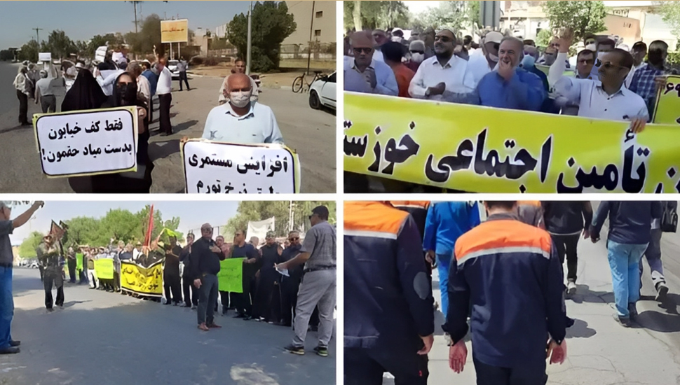تجمعات احتجاجية للمتقاعدين في الأهواز وكرمانشاه  وشوش - إضراب عمال في يزد