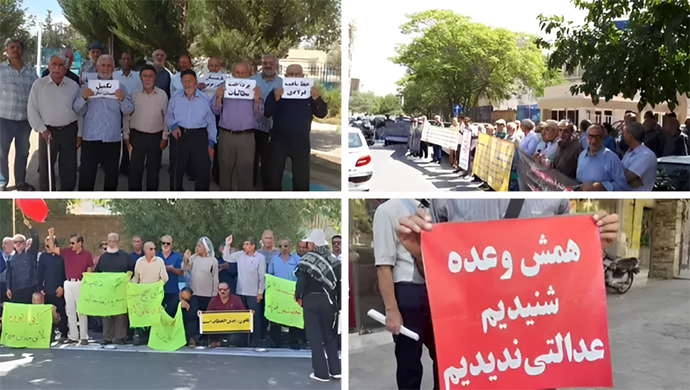 تجمعات احتجاجية للمتقاعدين في مدن شوش وكرج وكرمانشاه ودزفول وشوشتر وأصفهان والأهواز