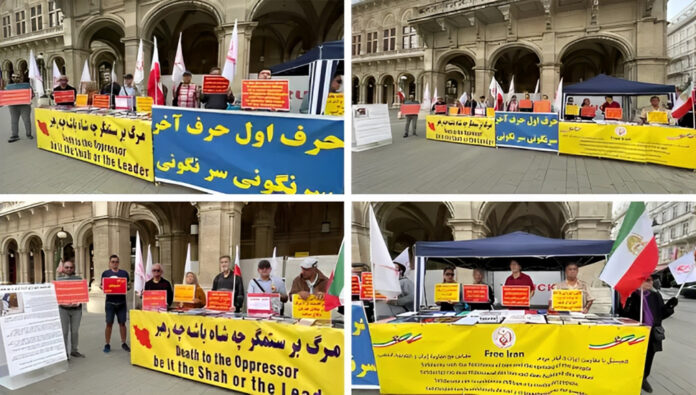 إيرانيون في فيينا يطالبون بمحاكمة خامنئي أمام محكمة دولية