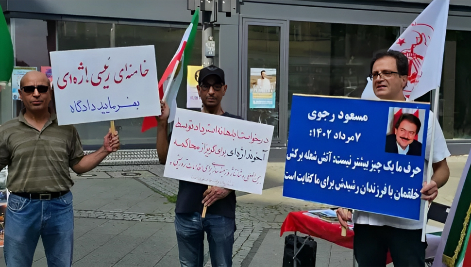 إيرانيون في برلين يدعمون تشكيل محكمة دولية لنظام الملالي