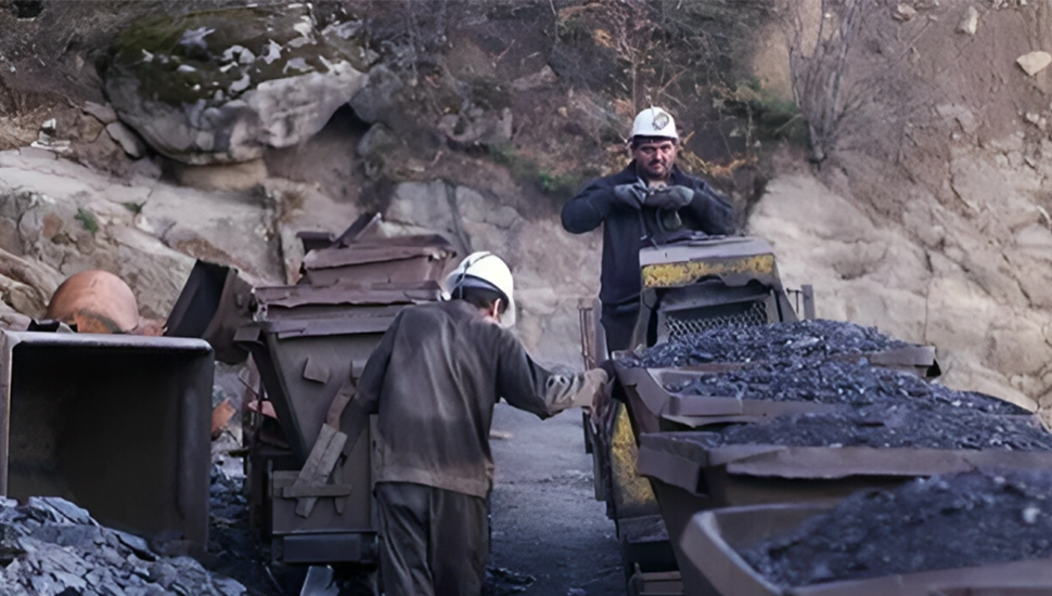 تجمع احتجاجي لعمال شركة منجم طبس للفحم الحجري وأسرهم