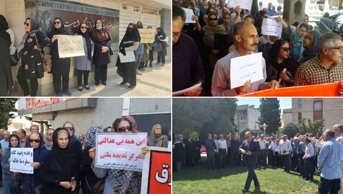استمرار تجمعات  احتجاجية للمتقاعدين في مدن إيرانية