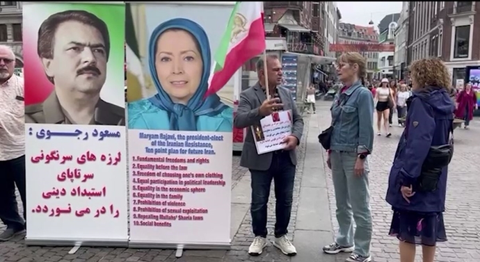 إيرانيون في كوبنهاغن یطالبون بمحاكمة دولية لخامنئي ورئيسي